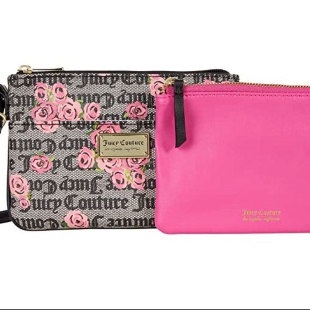 Juicy Couture Deadstock Rare Floral Monogram Crossbody With Pull Out Pouch